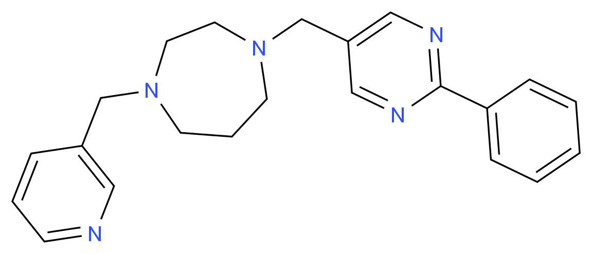 1-[(2-phenyl-5-pyrimidinyl)methyl]-4-(3-pyridinylmethyl)-1,4-diazepane_Molecular_structure_CAS_)