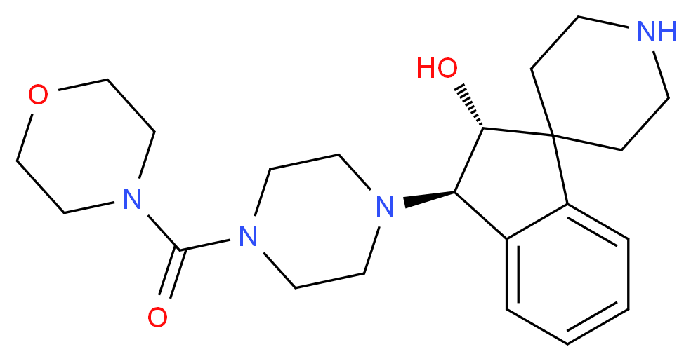 (2R*,3R*)-3-[4-(4-morpholinylcarbonyl)-1-piperazinyl]-2,3-dihydrospiro[indene-1,4'-piperidin]-2-ol_Molecular_structure_CAS_)