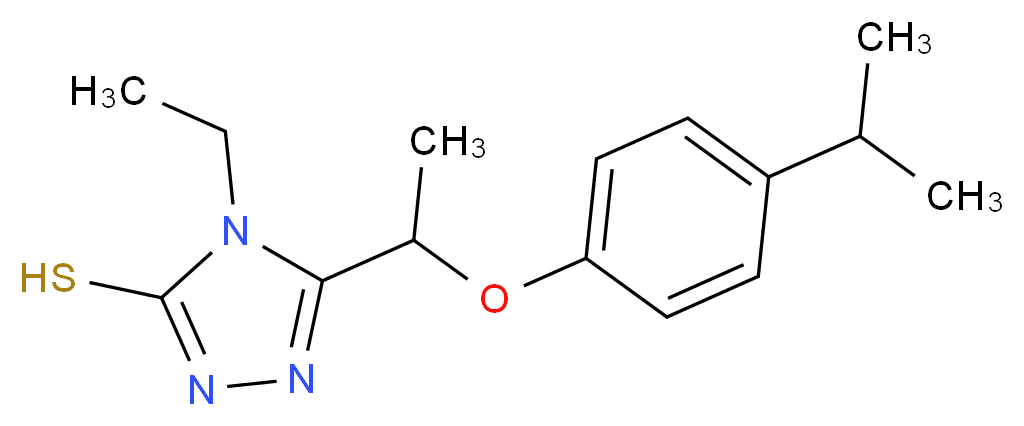 4-Ethyl-5-[1-(4-isopropylphenoxy)ethyl]-4H-1,2,4-triazole-3-thiol_Molecular_structure_CAS_)