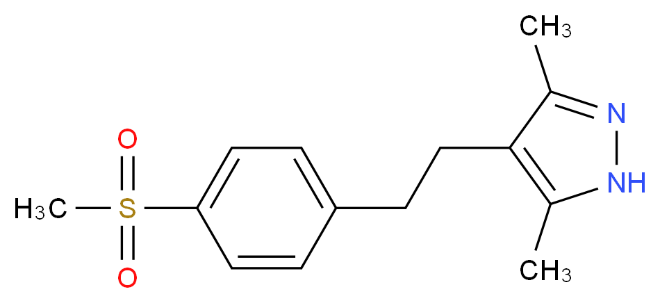 3,5-dimethyl-4-{2-[4-(methylsulfonyl)phenyl]ethyl}-1H-pyrazole_Molecular_structure_CAS_)