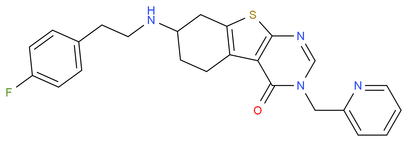 7-{[2-(4-fluorophenyl)ethyl]amino}-3-(2-pyridinylmethyl)-5,6,7,8-tetrahydro[1]benzothieno[2,3-d]pyrimidin-4(3H)-one_Molecular_structure_CAS_)
