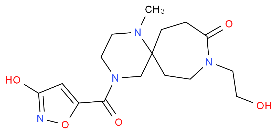 9-(2-hydroxyethyl)-4-[(3-hydroxy-5-isoxazolyl)carbonyl]-1-methyl-1,4,9-triazaspiro[5.6]dodecan-10-one_Molecular_structure_CAS_)