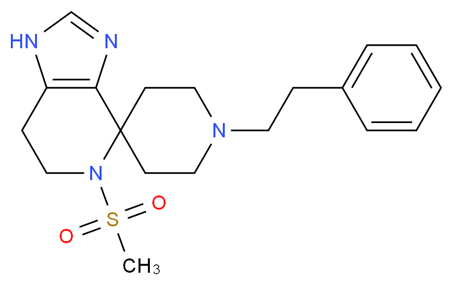 5-(methylsulfonyl)-1'-(2-phenylethyl)-1,5,6,7-tetrahydrospiro[imidazo[4,5-c]pyridine-4,4'-piperidine]_Molecular_structure_CAS_)