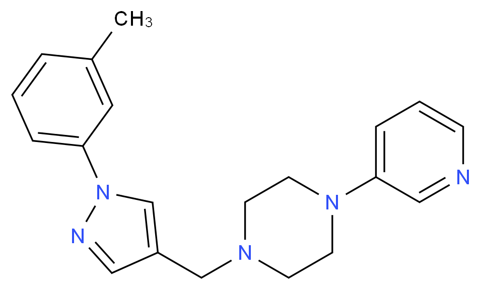 1-{[1-(3-methylphenyl)-1H-pyrazol-4-yl]methyl}-4-(3-pyridinyl)piperazine_Molecular_structure_CAS_)