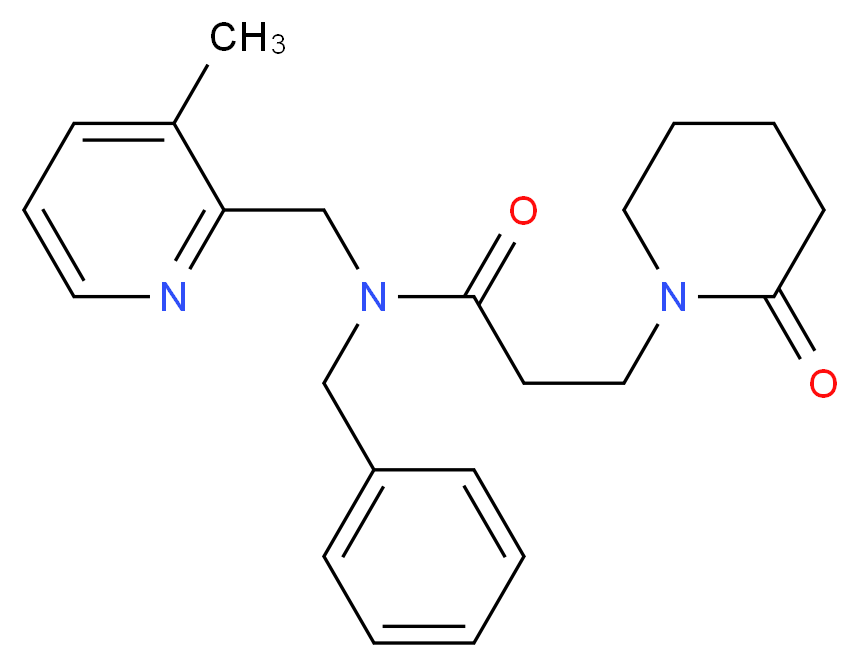 N-benzyl-N-[(3-methylpyridin-2-yl)methyl]-3-(2-oxopiperidin-1-yl)propanamide_Molecular_structure_CAS_)
