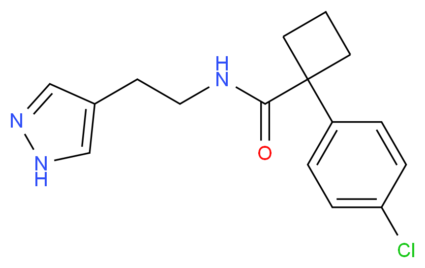 1-(4-chlorophenyl)-N-[2-(1H-pyrazol-4-yl)ethyl]cyclobutanecarboxamide_Molecular_structure_CAS_)