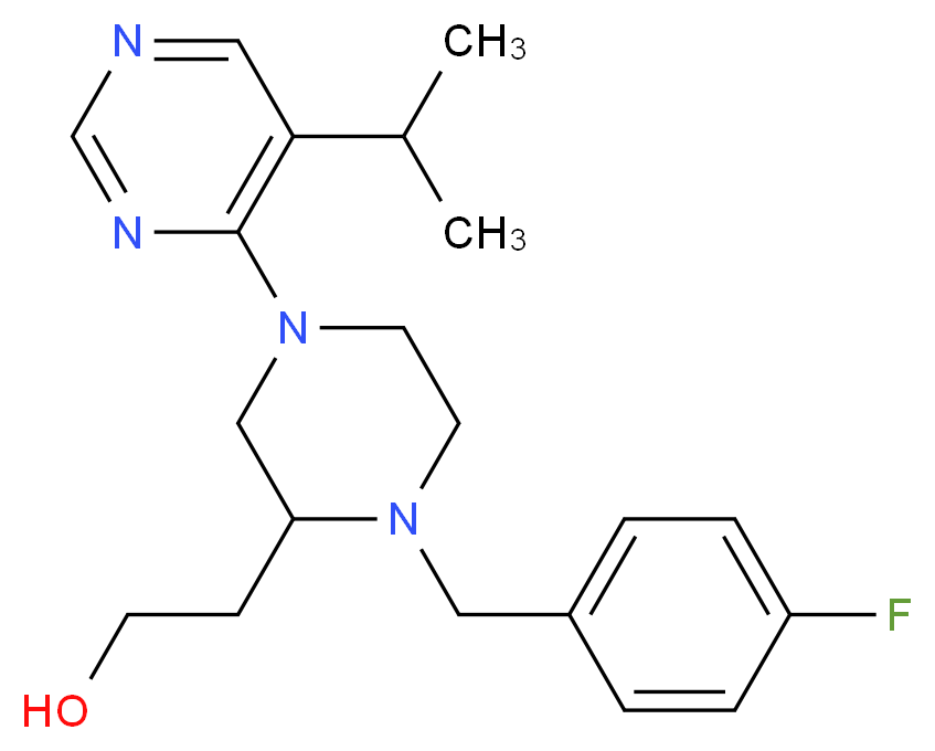 2-[1-(4-fluorobenzyl)-4-(5-isopropyl-4-pyrimidinyl)-2-piperazinyl]ethanol_Molecular_structure_CAS_)