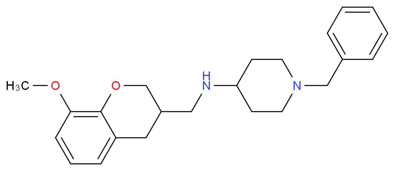 1-benzyl-N-[(8-methoxy-3,4-dihydro-2H-chromen-3-yl)methyl]piperidin-4-amine_Molecular_structure_CAS_)