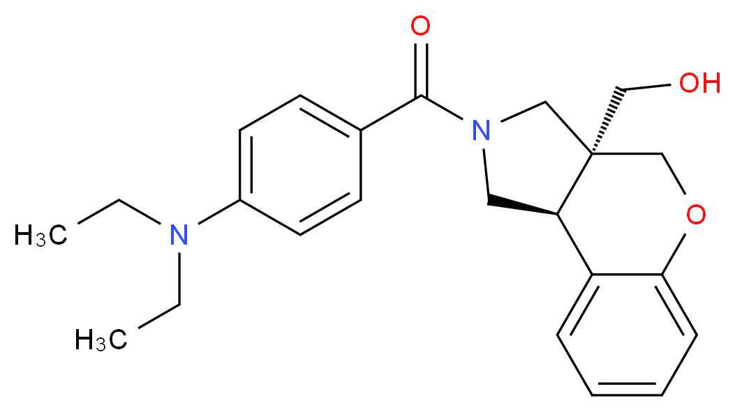 [(3aS*,9bS*)-2-[4-(diethylamino)benzoyl]-1,2,3,9b-tetrahydrochromeno[3,4-c]pyrrol-3a(4H)-yl]methanol_Molecular_structure_CAS_)
