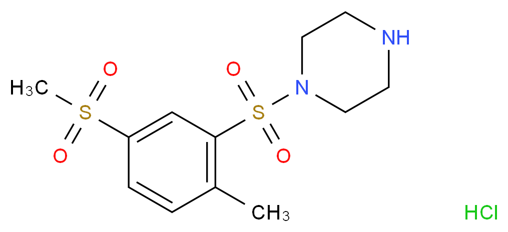 1-[(5-methanesulfonyl-2-methylbenzene)sulfonyl]piperazine hydrochloride_Molecular_structure_CAS_)