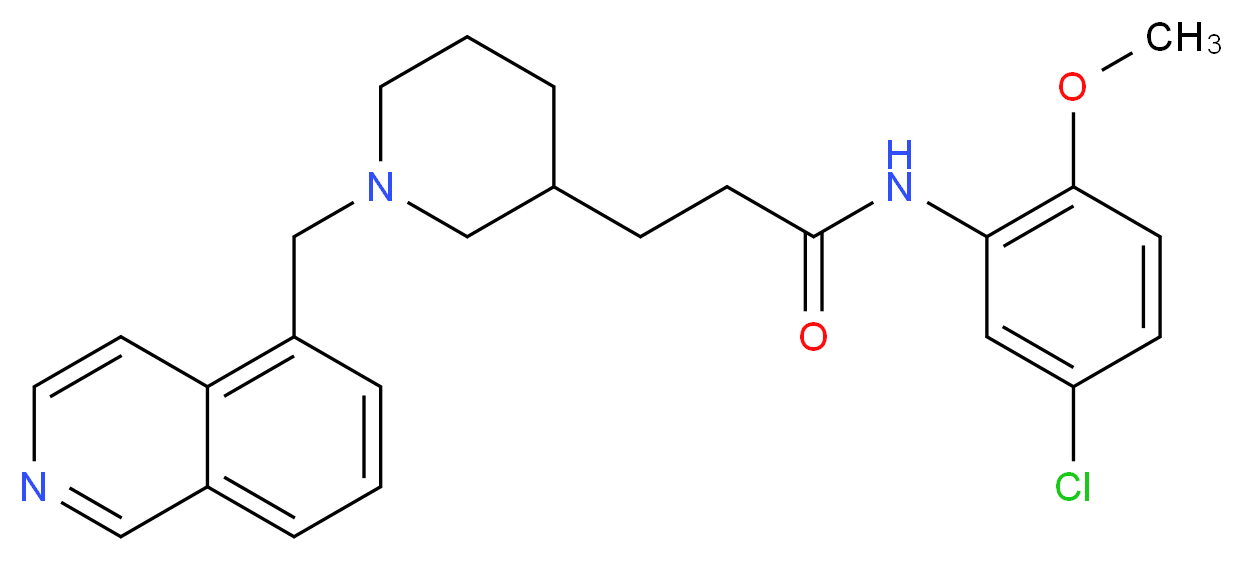 N-(5-chloro-2-methoxyphenyl)-3-[1-(5-isoquinolinylmethyl)-3-piperidinyl]propanamide_Molecular_structure_CAS_)