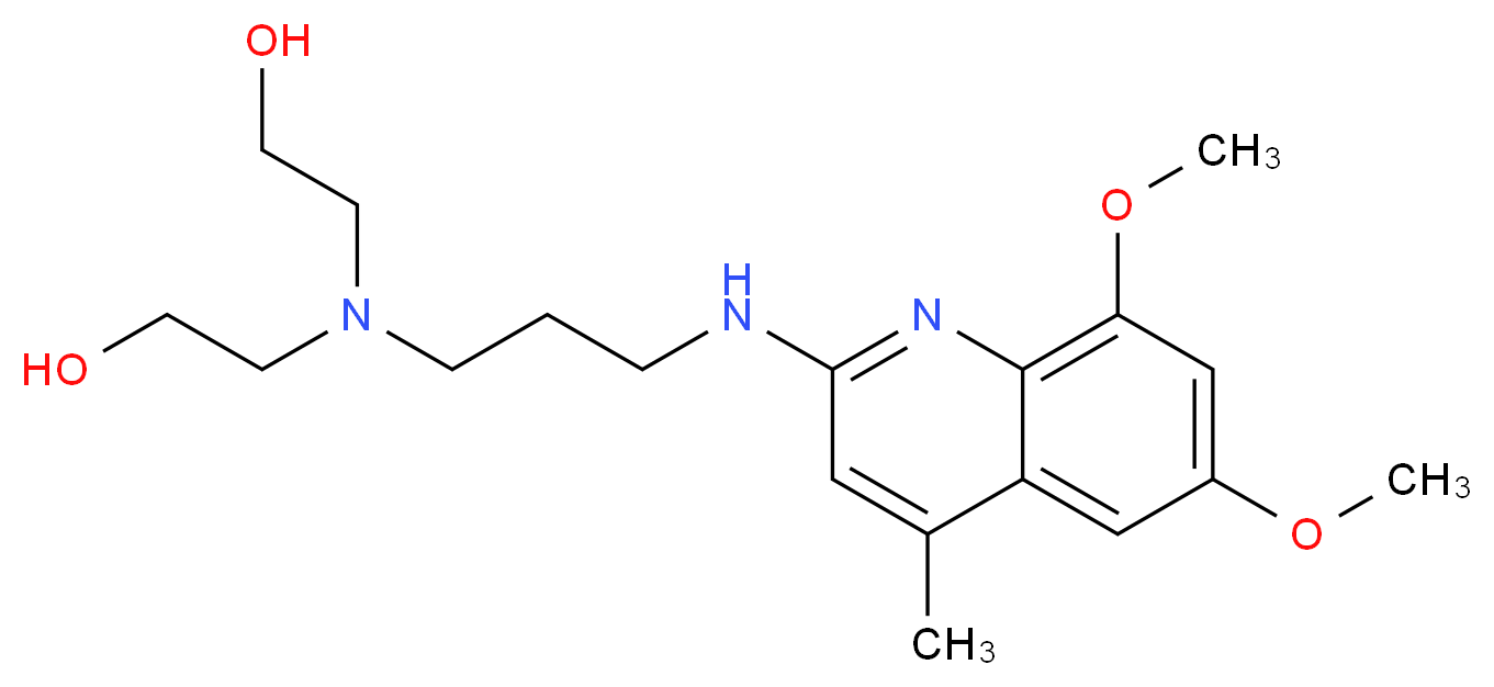 2,2'-({3-[(6,8-dimethoxy-4-methylquinolin-2-yl)amino]propyl}imino)diethanol_Molecular_structure_CAS_)