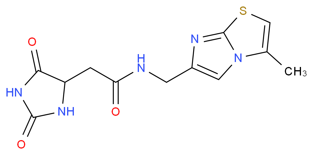2-(2,5-dioxoimidazolidin-4-yl)-N-[(3-methylimidazo[2,1-b][1,3]thiazol-6-yl)methyl]acetamide_Molecular_structure_CAS_)