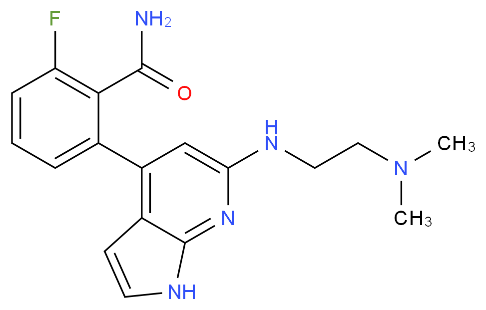 2-(6-{[2-(dimethylamino)ethyl]amino}-1H-pyrrolo[2,3-b]pyridin-4-yl)-6-fluorobenzamide_Molecular_structure_CAS_)
