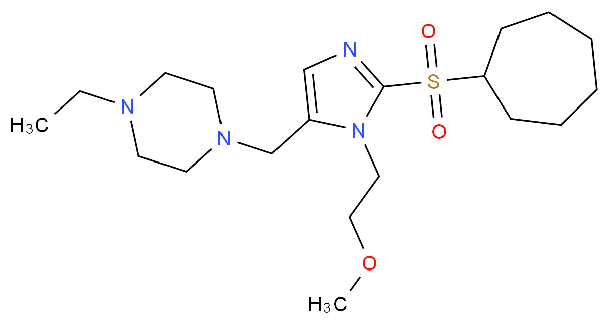 1-{[2-(cycloheptylsulfonyl)-1-(2-methoxyethyl)-1H-imidazol-5-yl]methyl}-4-ethylpiperazine_Molecular_structure_CAS_)