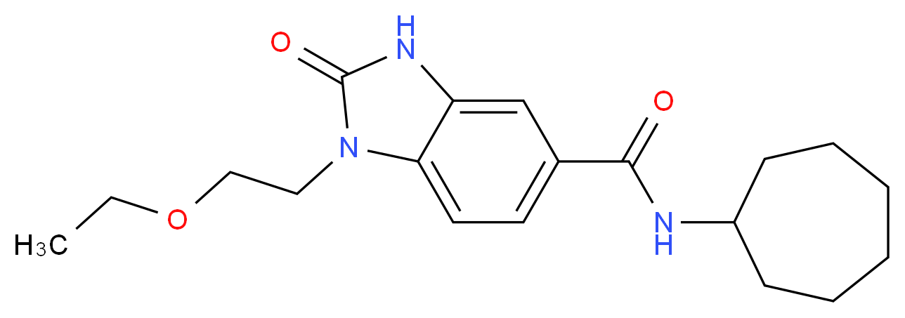 N-cycloheptyl-1-(2-ethoxyethyl)-2-oxo-2,3-dihydro-1H-benzimidazole-5-carboxamide_Molecular_structure_CAS_)
