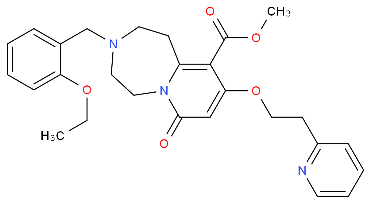 methyl 3-(2-ethoxybenzyl)-7-oxo-9-[2-(2-pyridinyl)ethoxy]-1,2,3,4,5,7-hexahydropyrido[1,2-d][1,4]diazepine-10-carboxylate_Molecular_structure_CAS_)
