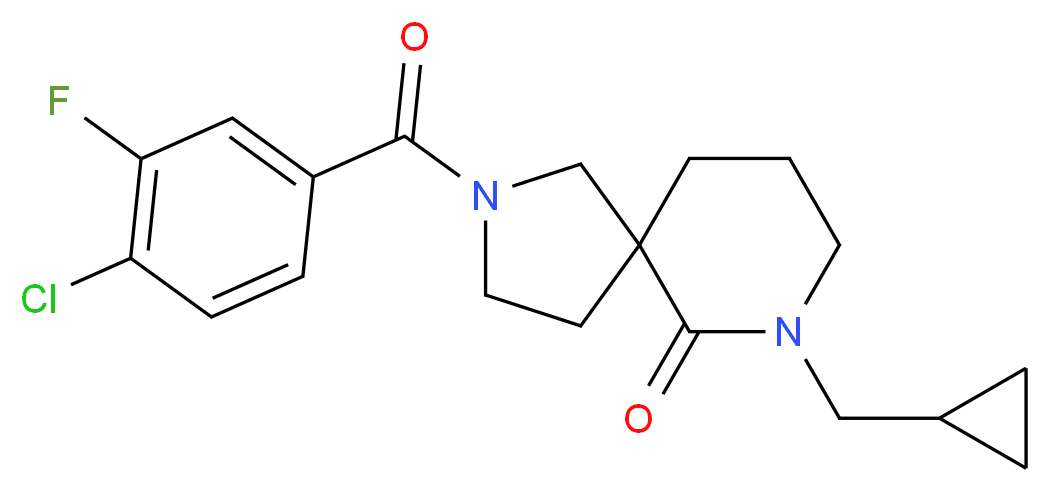 2-(4-chloro-3-fluorobenzoyl)-7-(cyclopropylmethyl)-2,7-diazaspiro[4.5]decan-6-one_Molecular_structure_CAS_)