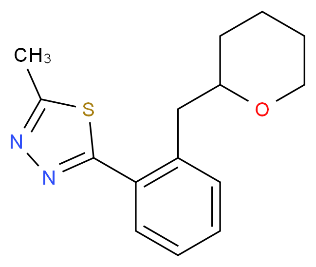 2-methyl-5-[2-(tetrahydro-2H-pyran-2-ylmethyl)phenyl]-1,3,4-thiadiazole_Molecular_structure_CAS_)