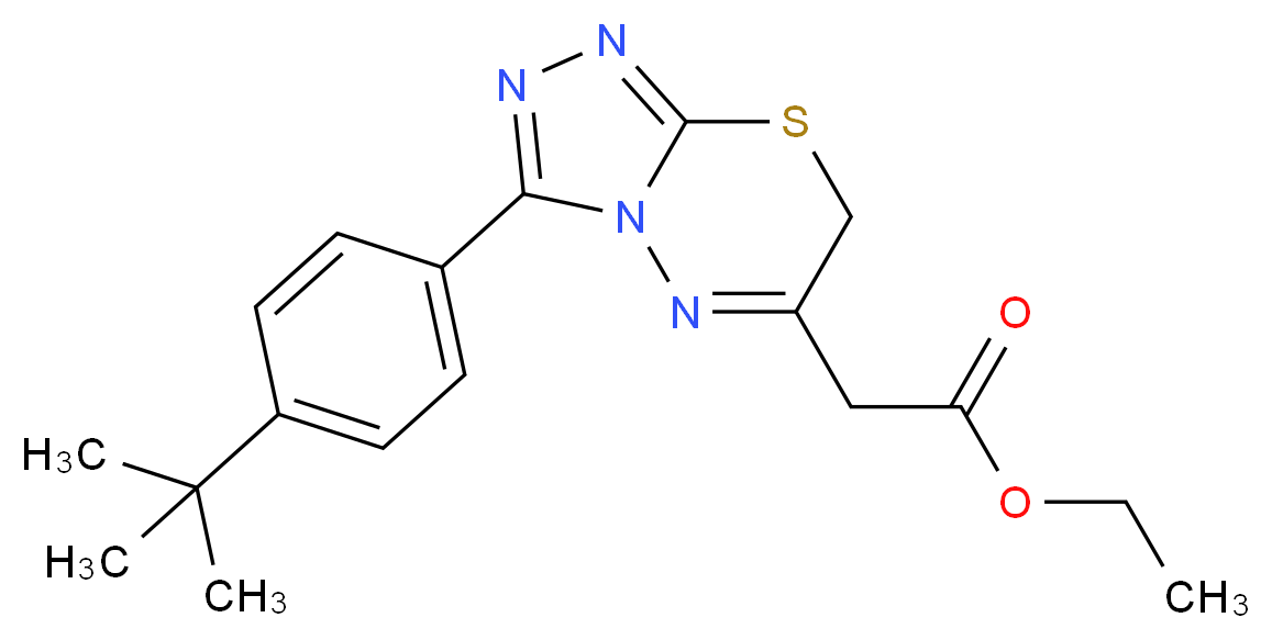[3-(4-tert-Butyl-phenyl)-7H-[1,2,4]triazolo[3,4-b][1,3,4]thiadiazin-6-yl]-acetic acid ethyl ester_Molecular_structure_CAS_)