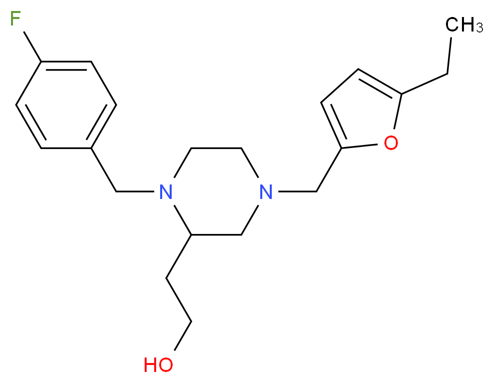 2-[4-[(5-ethyl-2-furyl)methyl]-1-(4-fluorobenzyl)-2-piperazinyl]ethanol_Molecular_structure_CAS_)