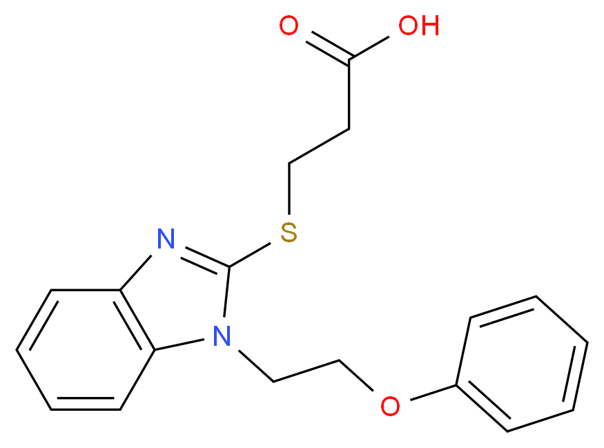 3-{[1-(2-Phenoxyethyl)-1H-benzimidazol-2-yl]-thio}propanoic acid_Molecular_structure_CAS_)