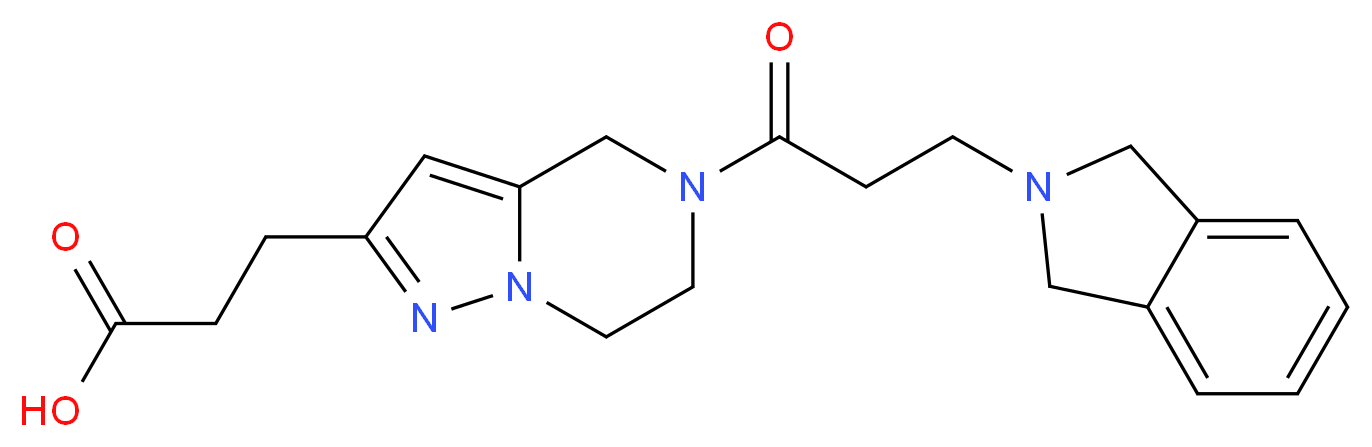 3-{5-[3-(1,3-dihydro-2H-isoindol-2-yl)propanoyl]-4,5,6,7-tetrahydropyrazolo[1,5-a]pyrazin-2-yl}propanoic acid_Molecular_structure_CAS_)