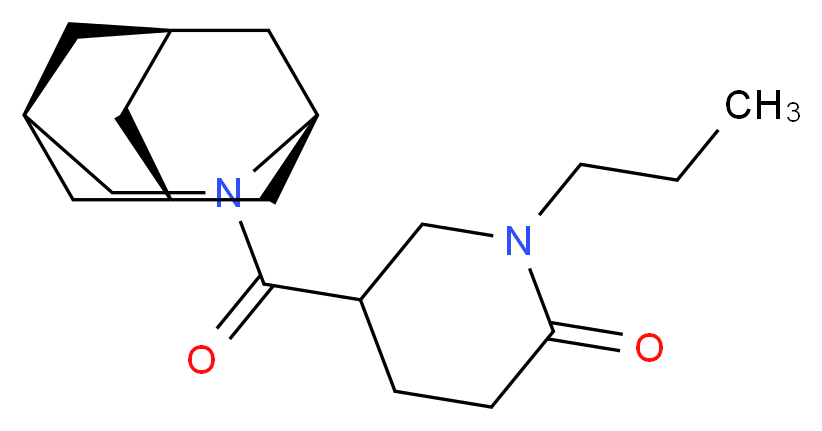 5-[(1R*,3s,6r,8S*)-4-azatricyclo[4.3.1.1~3,8~]undec-4-ylcarbonyl]-1-propylpiperidin-2-one_Molecular_structure_CAS_)