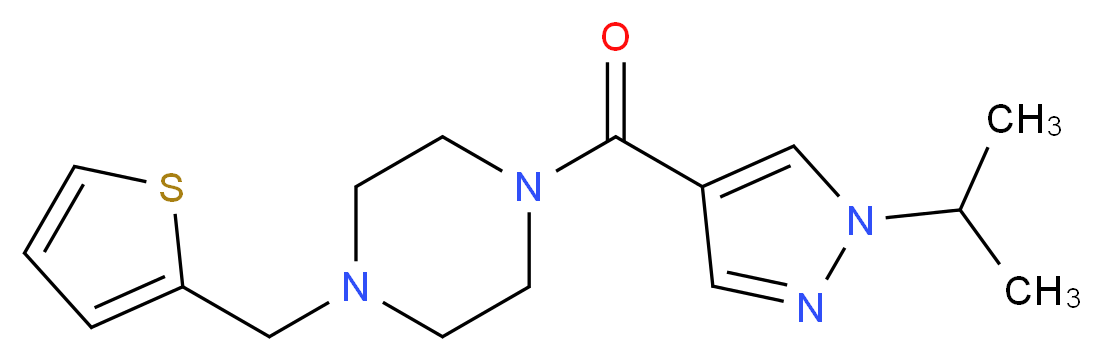 1-[(1-isopropyl-1H-pyrazol-4-yl)carbonyl]-4-(2-thienylmethyl)piperazine_Molecular_structure_CAS_)