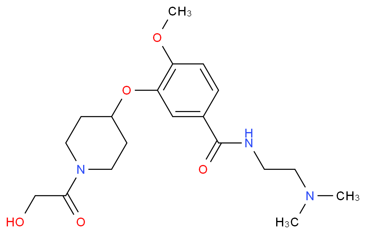 N-[2-(dimethylamino)ethyl]-3-[(1-glycoloylpiperidin-4-yl)oxy]-4-methoxybenzamide_Molecular_structure_CAS_)