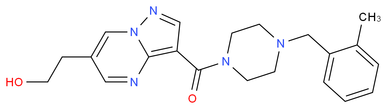 2-(3-{[4-(2-methylbenzyl)-1-piperazinyl]carbonyl}pyrazolo[1,5-a]pyrimidin-6-yl)ethanol_Molecular_structure_CAS_)