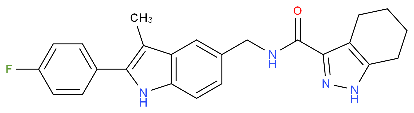 N-{[2-(4-fluorophenyl)-3-methyl-1H-indol-5-yl]methyl}-4,5,6,7-tetrahydro-1H-indazole-3-carboxamide_Molecular_structure_CAS_)