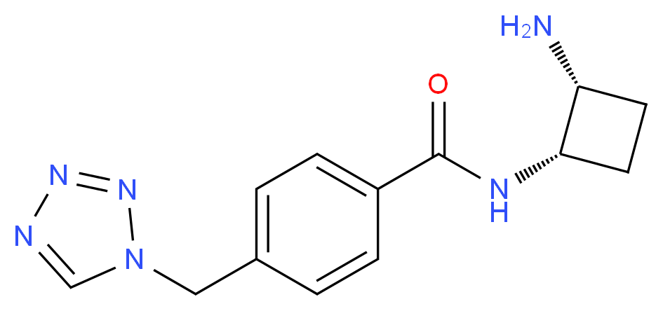 N-[(1S*,2R*)-2-aminocyclobutyl]-4-(1H-tetrazol-1-ylmethyl)benzamide_Molecular_structure_CAS_)