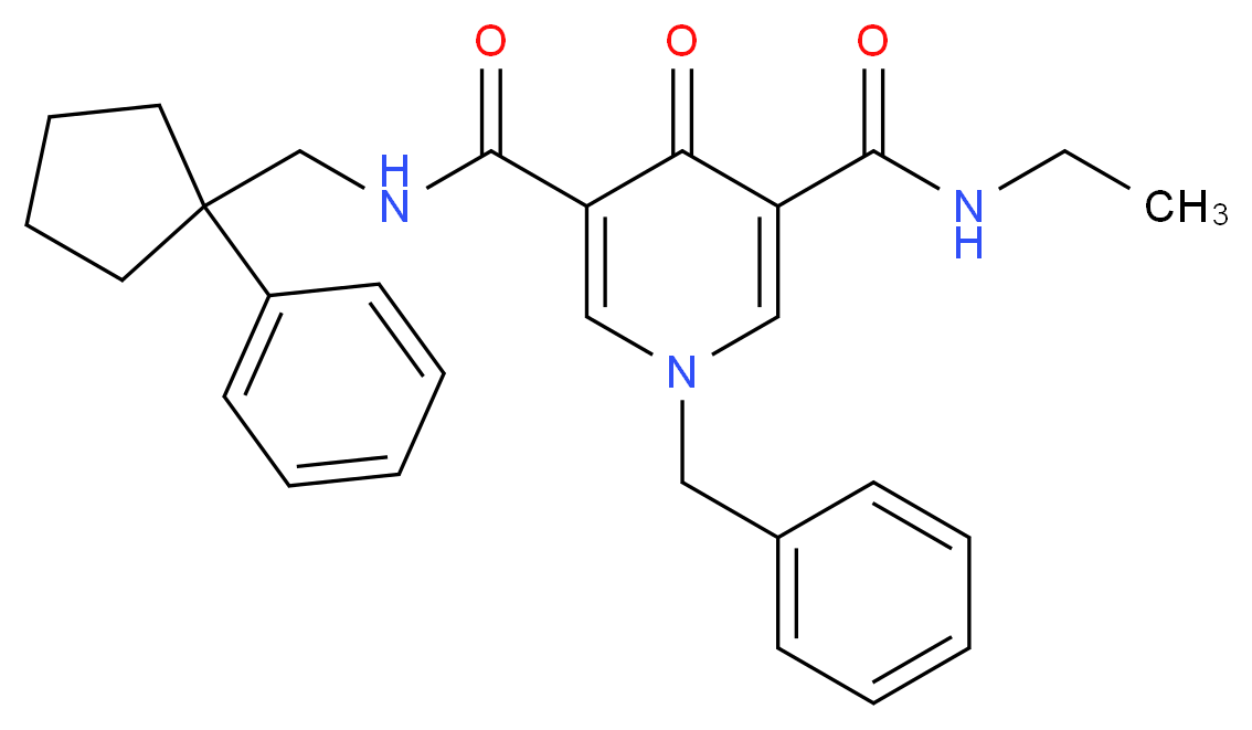 1-benzyl-N-ethyl-4-oxo-N'-[(1-phenylcyclopentyl)methyl]-1,4-dihydro-3,5-pyridinedicarboxamide_Molecular_structure_CAS_)