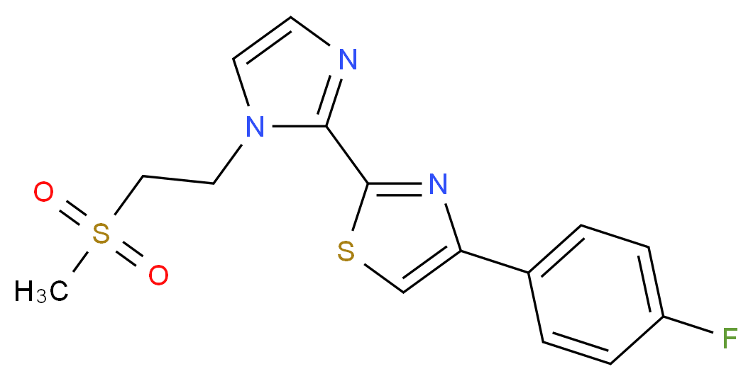 4-(4-fluorophenyl)-2-{1-[2-(methylsulfonyl)ethyl]-1H-imidazol-2-yl}-1,3-thiazole_Molecular_structure_CAS_)