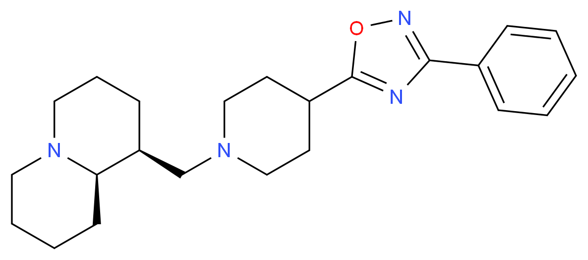 (1S,9aR)-1-{[4-(3-phenyl-1,2,4-oxadiazol-5-yl)piperidin-1-yl]methyl}octahydro-2H-quinolizine_Molecular_structure_CAS_)