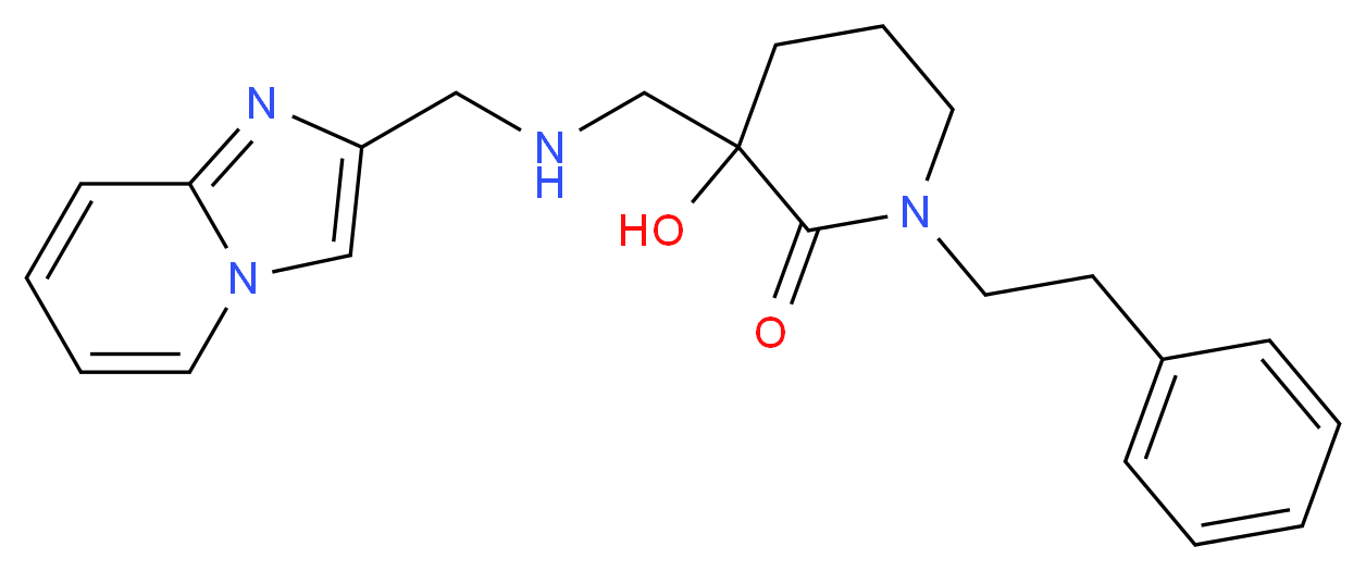 3-hydroxy-3-{[(imidazo[1,2-a]pyridin-2-ylmethyl)amino]methyl}-1-(2-phenylethyl)piperidin-2-one_Molecular_structure_CAS_)