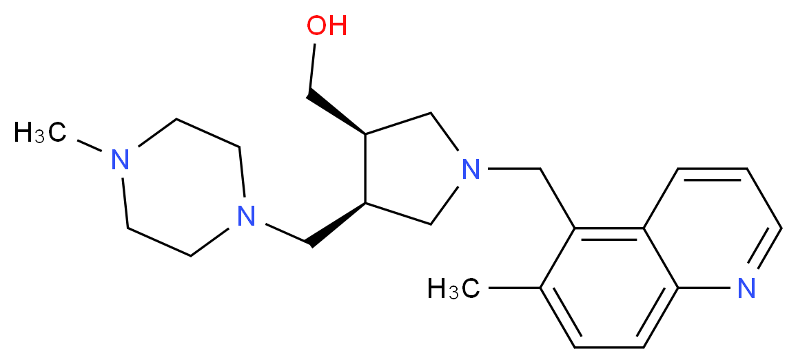 {(3R*,4S*)-4-[(4-methylpiperazin-1-yl)methyl]-1-[(6-methylquinolin-5-yl)methyl]pyrrolidin-3-yl}methanol_Molecular_structure_CAS_)
