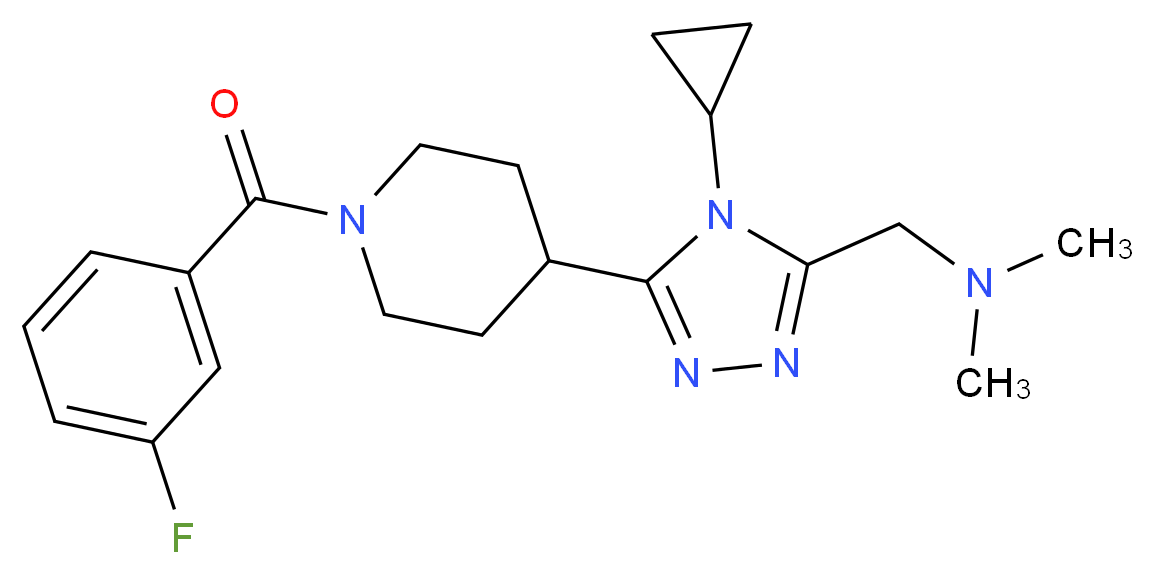 ({4-cyclopropyl-5-[1-(3-fluorobenzoyl)piperidin-4-yl]-4H-1,2,4-triazol-3-yl}methyl)dimethylamine_Molecular_structure_CAS_)