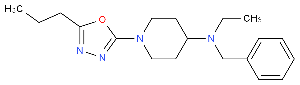 N-benzyl-N-ethyl-1-(5-propyl-1,3,4-oxadiazol-2-yl)piperidin-4-amine_Molecular_structure_CAS_)