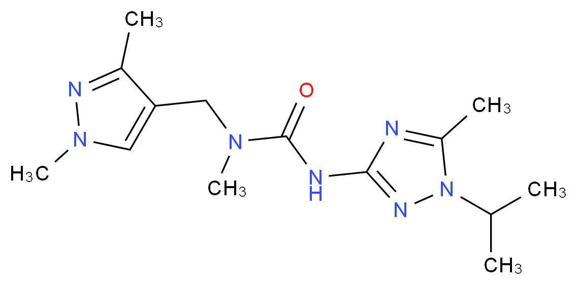 N-[(1,3-dimethyl-1H-pyrazol-4-yl)methyl]-N'-(1-isopropyl-5-methyl-1H-1,2,4-triazol-3-yl)-N-methylurea_Molecular_structure_CAS_)