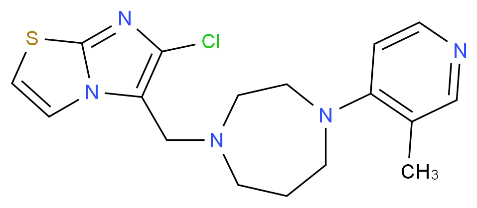 6-chloro-5-{[4-(3-methylpyridin-4-yl)-1,4-diazepan-1-yl]methyl}imidazo[2,1-b][1,3]thiazole_Molecular_structure_CAS_)