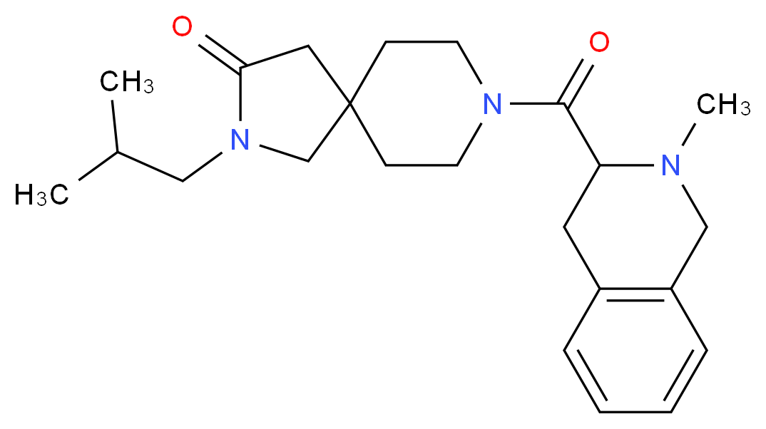 2-isobutyl-8-[(2-methyl-1,2,3,4-tetrahydro-3-isoquinolinyl)carbonyl]-2,8-diazaspiro[4.5]decan-3-one_Molecular_structure_CAS_)