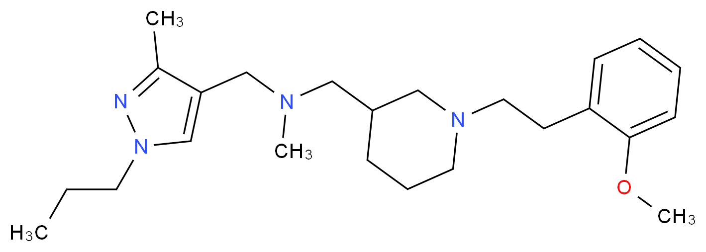 ({1-[2-(2-methoxyphenyl)ethyl]-3-piperidinyl}methyl)methyl[(3-methyl-1-propyl-1H-pyrazol-4-yl)methyl]amine_Molecular_structure_CAS_)