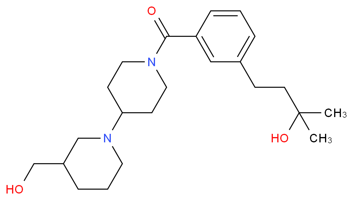4-(3-{[3-(hydroxymethyl)-1,4'-bipiperidin-1'-yl]carbonyl}phenyl)-2-methyl-2-butanol_Molecular_structure_CAS_)
