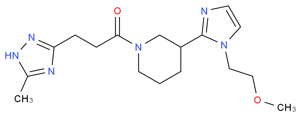 3-[1-(2-methoxyethyl)-1H-imidazol-2-yl]-1-[3-(5-methyl-1H-1,2,4-triazol-3-yl)propanoyl]piperidine_Molecular_structure_CAS_)