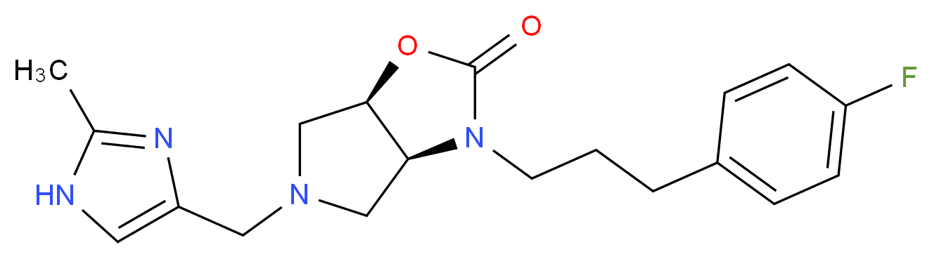 (3aS*,6aR*)-3-[3-(4-fluorophenyl)propyl]-5-[(2-methyl-1H-imidazol-4-yl)methyl]hexahydro-2H-pyrrolo[3,4-d][1,3]oxazol-2-one_Molecular_structure_CAS_)