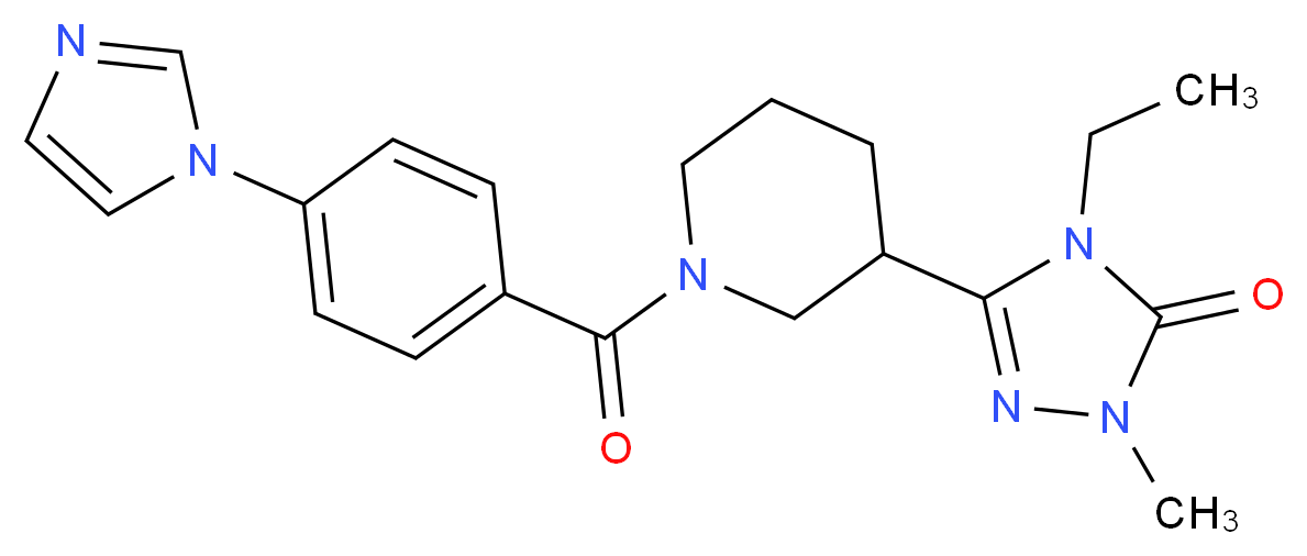 4-ethyl-5-{1-[4-(1H-imidazol-1-yl)benzoyl]piperidin-3-yl}-2-methyl-2,4-dihydro-3H-1,2,4-triazol-3-one_Molecular_structure_CAS_)
