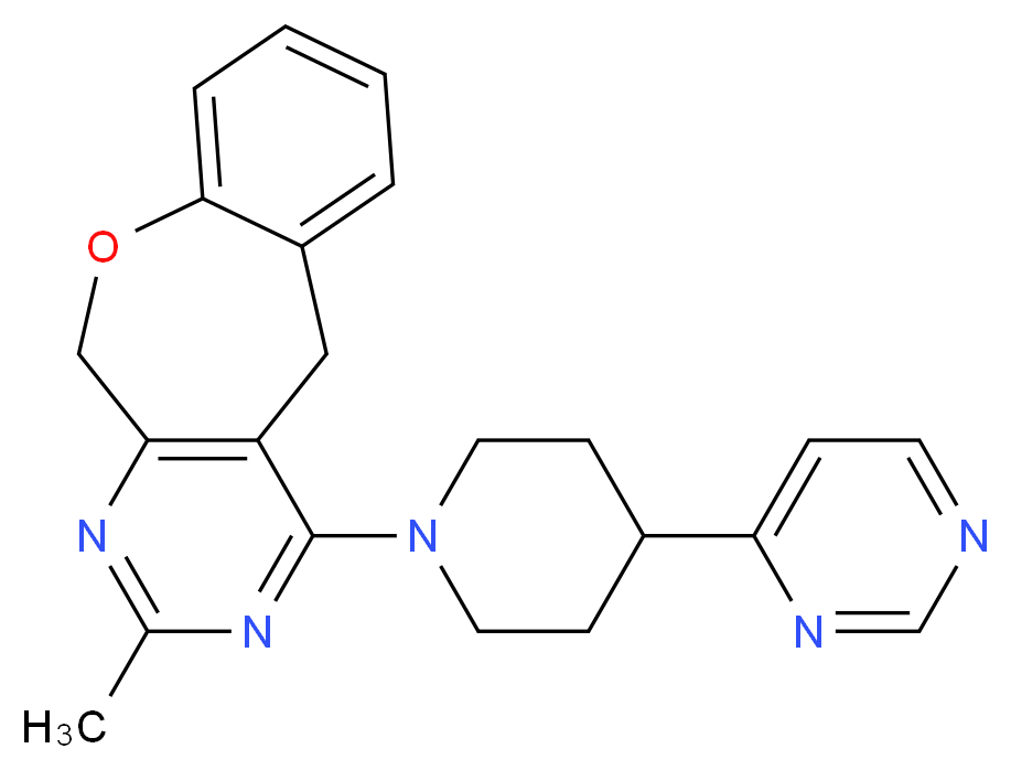 2-methyl-4-(4-pyrimidin-4-ylpiperidin-1-yl)-5,11-dihydro[1]benzoxepino[3,4-d]pyrimidine_Molecular_structure_CAS_)