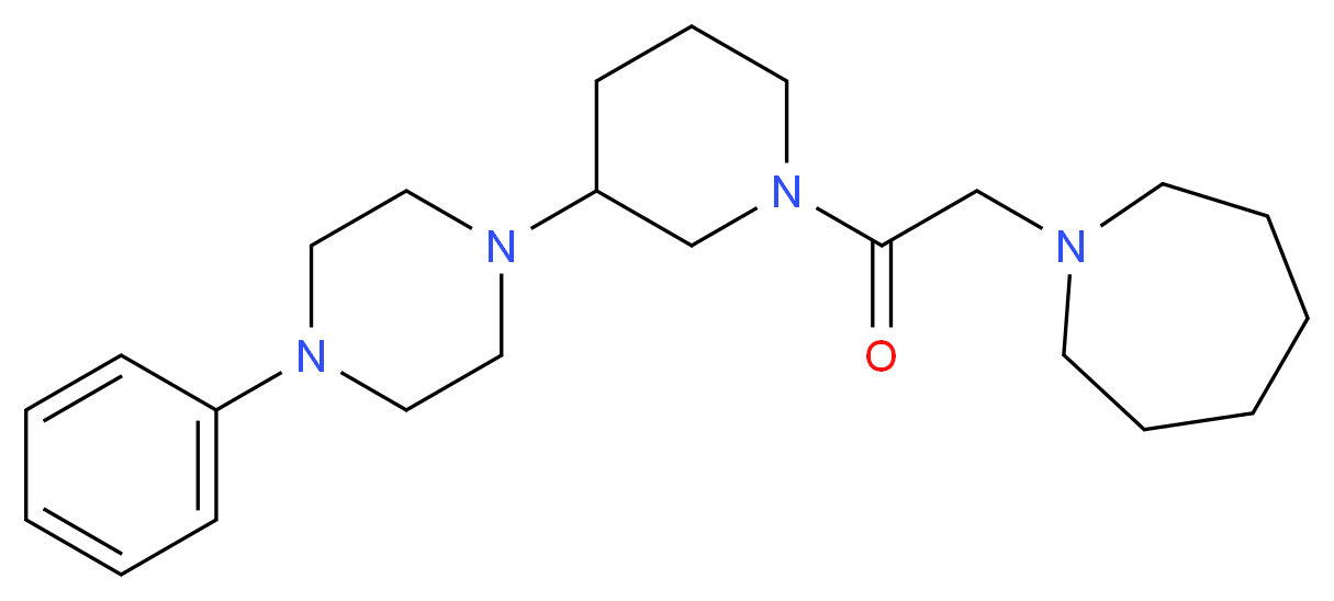 1-{2-oxo-2-[3-(4-phenyl-1-piperazinyl)-1-piperidinyl]ethyl}azepane_Molecular_structure_CAS_)